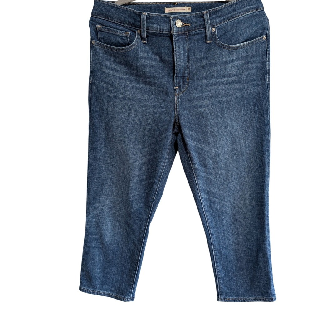 Levis 311 Shaping Skinny Capri Medium Wash Mid Rise Size 31 Denim 33 Waist